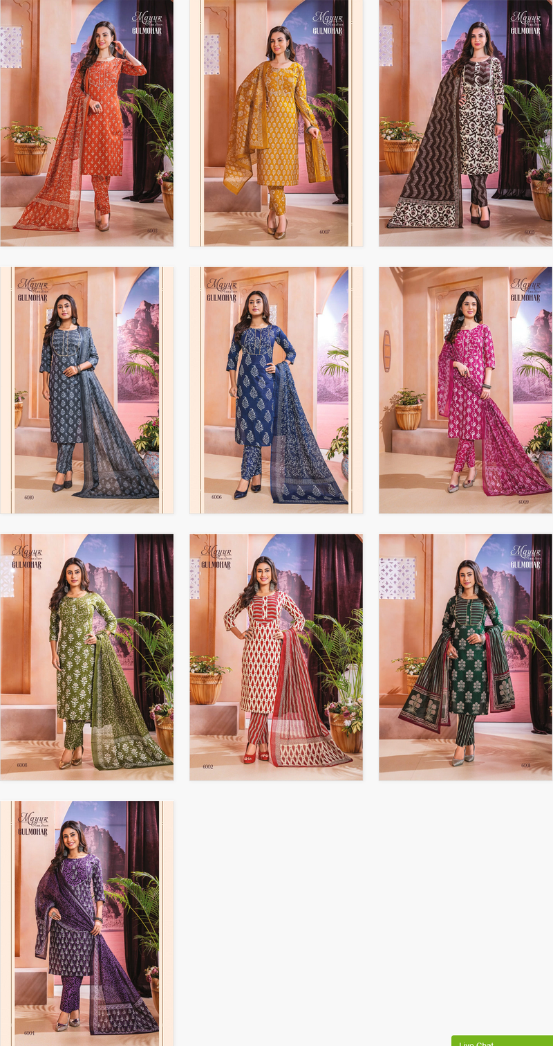 Gulmohar Vol 6 By Mayur Cotton Printed Dress Material Wholesale Online
